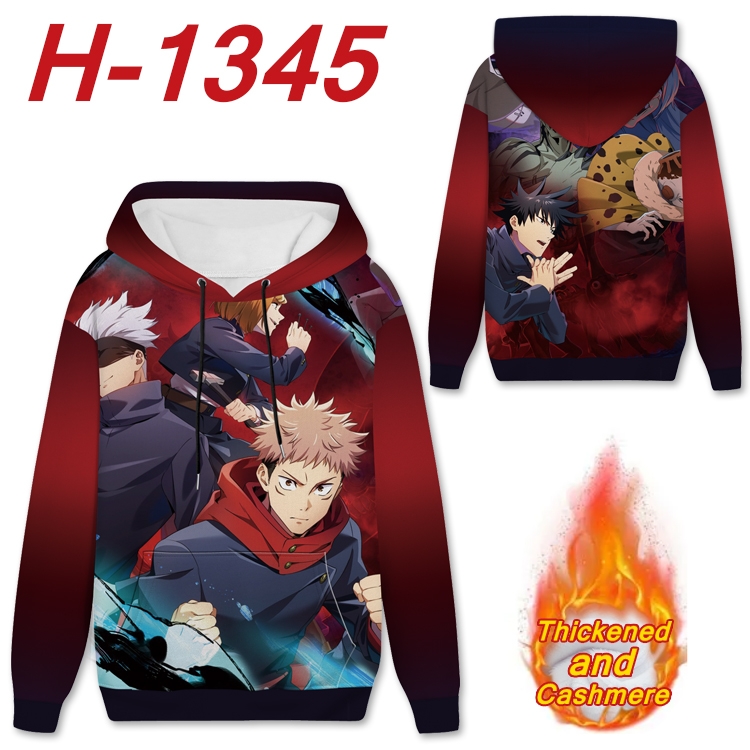Jujutsu Kaisen Anime plus velvet padded pullover hooded sweater from S to 4XL  H-1345