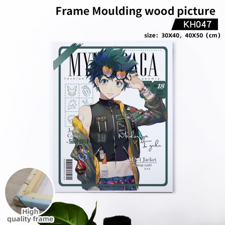 My Hero Academia Anime wooden frame painting 40X50cm support customized pictures  KH047