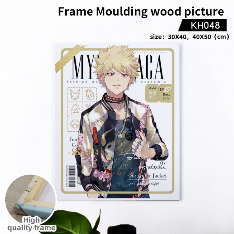 My Hero Academia Anime wooden frame painting 40X50cm support customized pictures  KH048