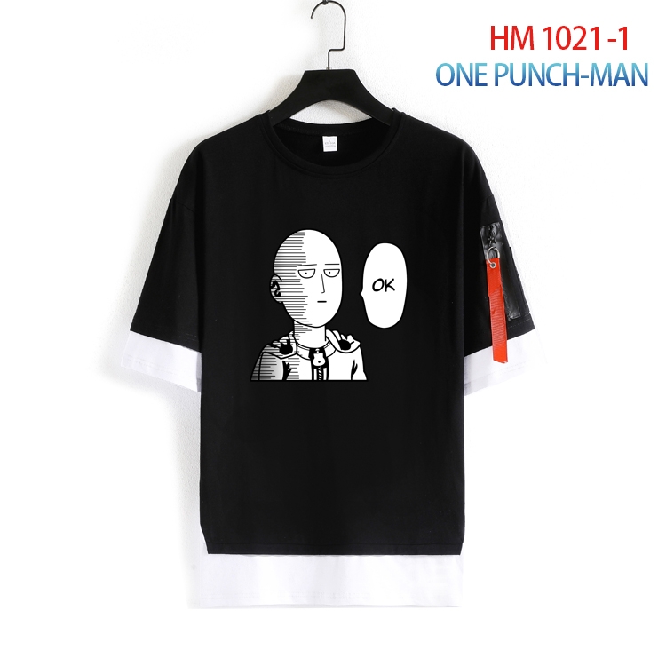 One Punch Man round neck fake two loose T-shirts from S to 4XL HM-1021-1