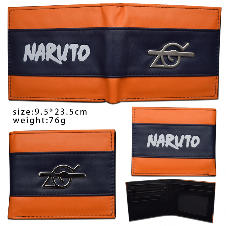 Naruto  Hardware PU wallet short two-fold wallet 9.5X23.5CM style A