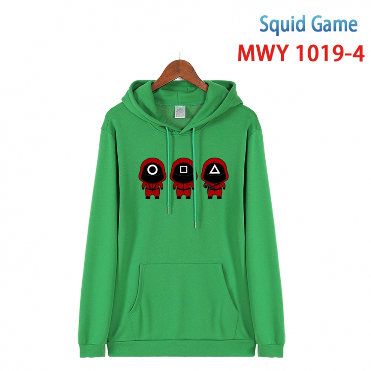 Squid game Long sleeve hooded patch pocket cotton sweatshirt from S to 4XL MQY-1019-4