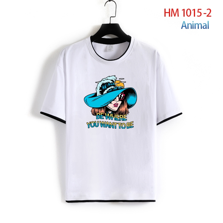 Animal Cotton round neck short sleeve T-shirt from S to 4XL  HM-1015-2