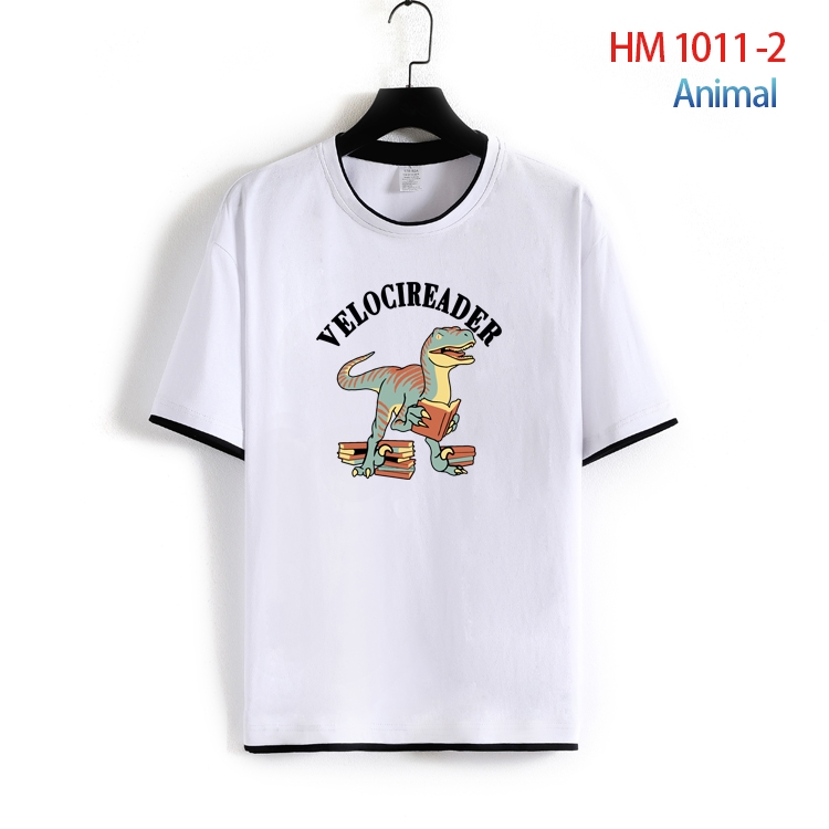 Animal Cotton round neck short sleeve T-shirt from S to 4XL  HM-1011-2