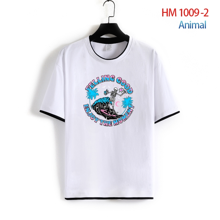 Animal Cotton round neck short sleeve T-shirt from S to 4XL  HM-1009-2