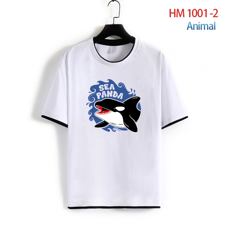 Animal Cotton round neck short sleeve T-shirt from S to 4XL   HM-1001-2