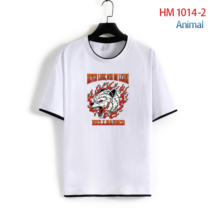 Animal Cotton round neck short sleeve T-shirt from S to 4XL   HM-1014-2