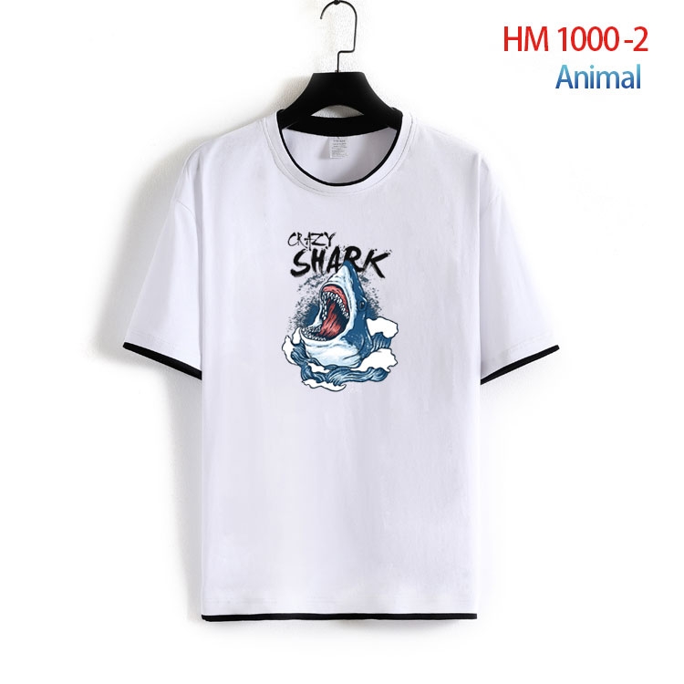 Animal Cotton round neck short sleeve T-shirt from S to 4XL  HM-1000-2