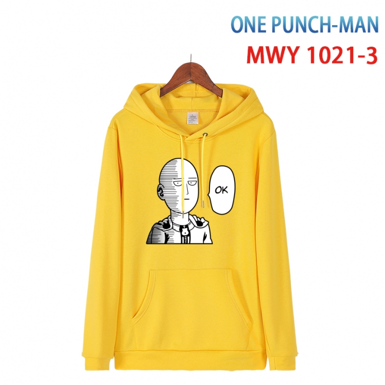 One Punch Man Long sleeve hooded patch pocket cotton sweatshirt from S to 4XL  MQY-1021-3