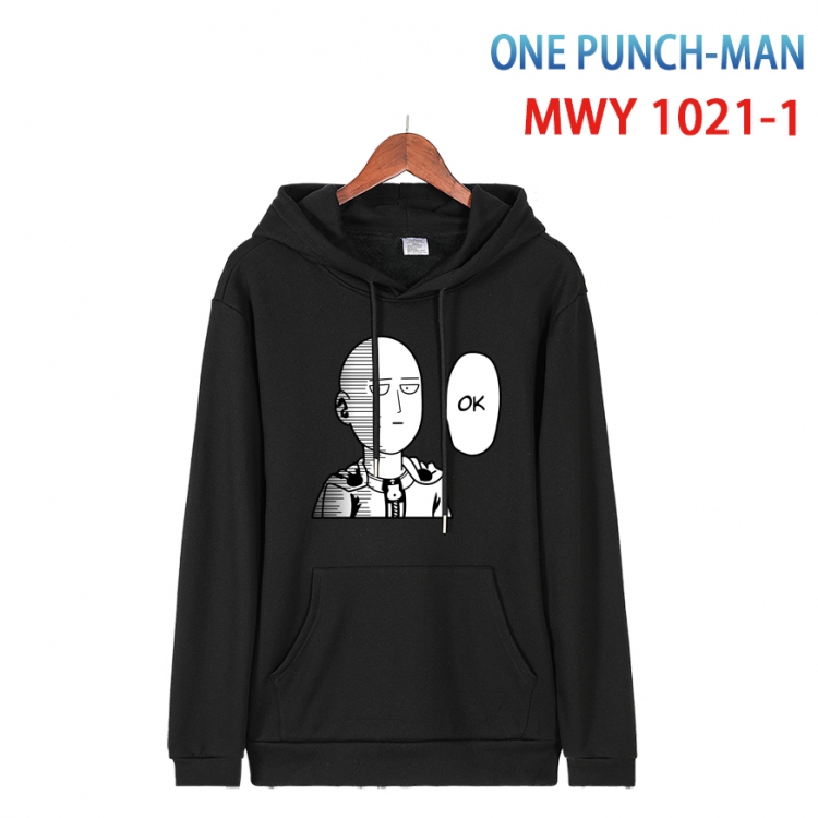 One Punch Man Long sleeve hooded patch pocket cotton sweatshirt from S to 4XL  MQY-1021