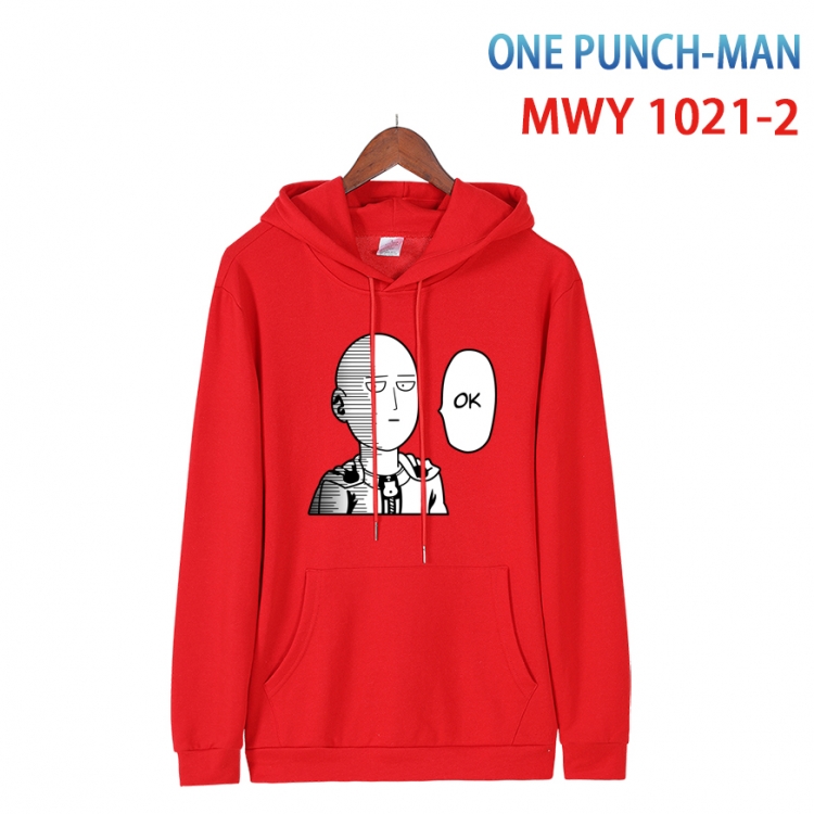 One Punch Man Long sleeve hooded patch pocket cotton sweatshirt from S to 4XL  MQY-1021-2