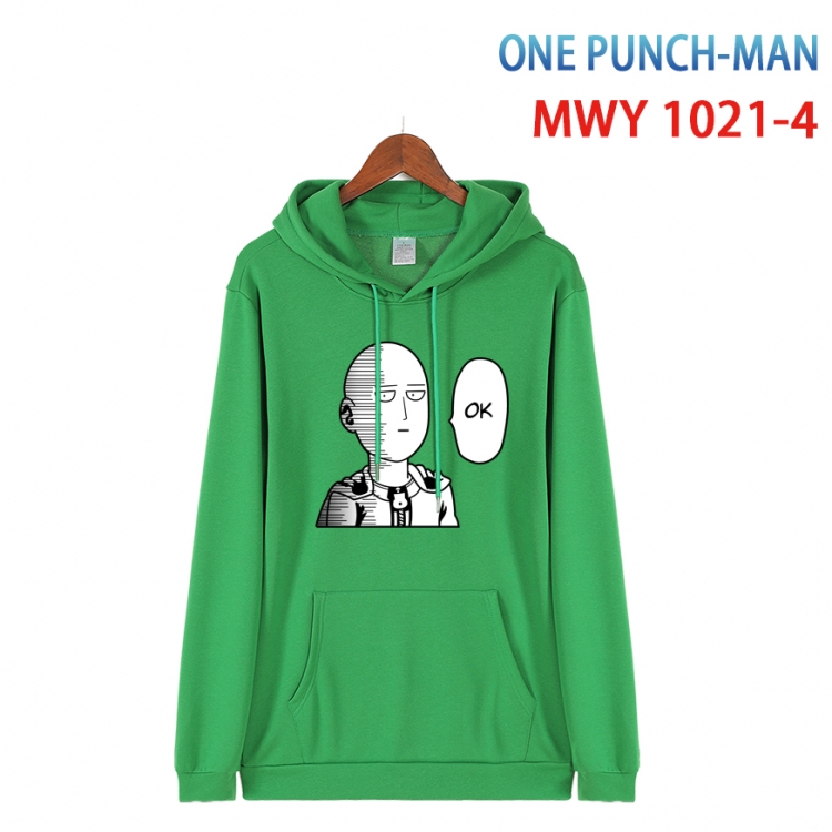 One Punch Man Long sleeve hooded patch pocket cotton sweatshirt from S to 4XL MQY-1021-4
