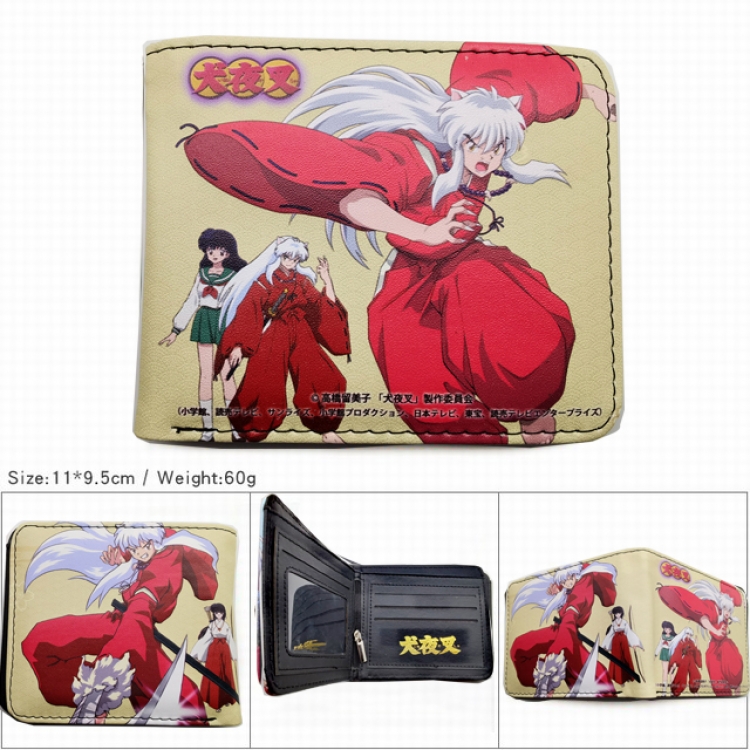Inuyasha Two-fold short 3D hot stamping version wallet 11X9.5CM 60G  NK-171