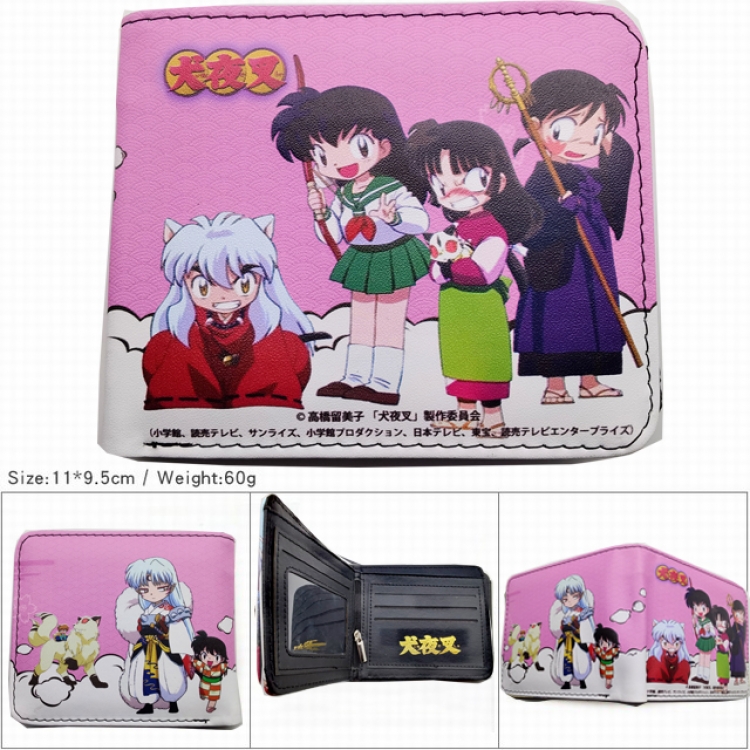 Inuyasha Two-fold short 3D hot stamping version wallet 11X9.5CM 60G  NK-172