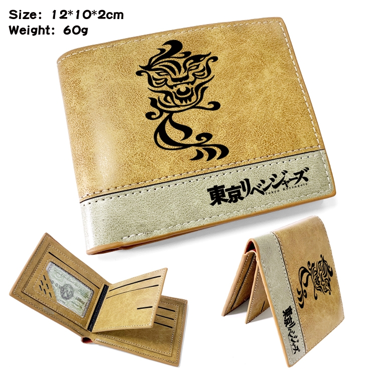 Tokyo Revengers Anime high quality PU two fold embossed wallet 12X10X2CM 60G