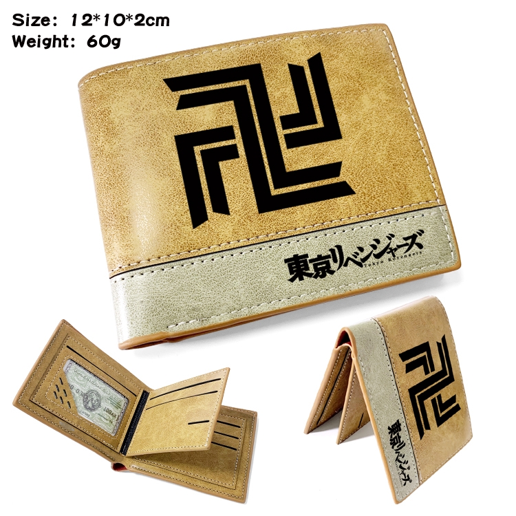 Tokyo Revengers Anime high quality PU two fold embossed wallet 12X10X2CM 60G