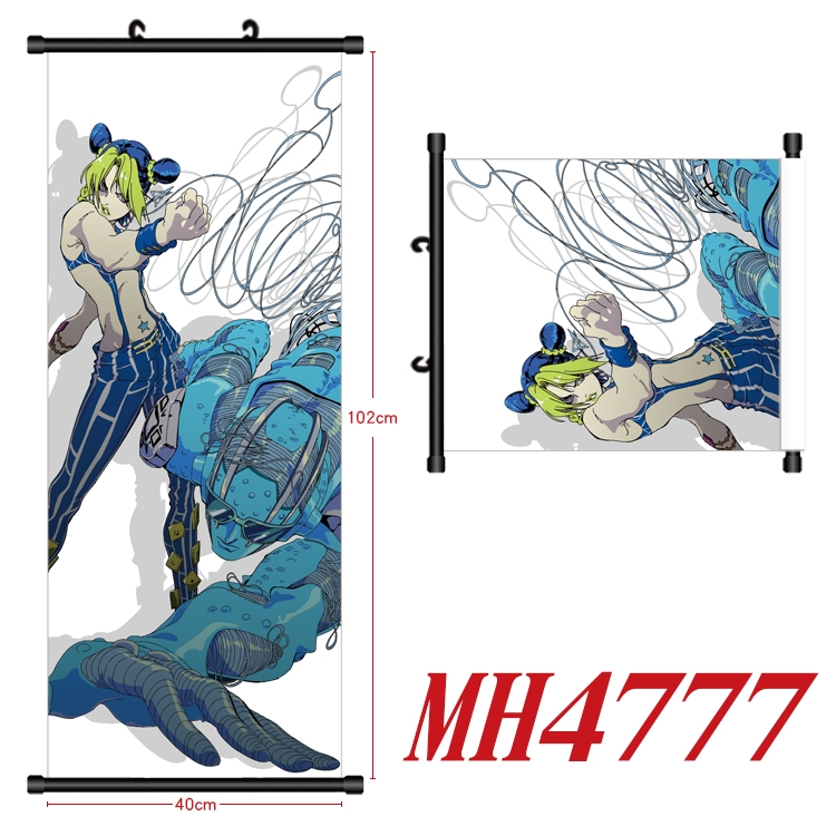 JoJos Bizarre Adventure Anime black Plastic rod Cloth painting Wall Scroll 40X102CM  MH4777