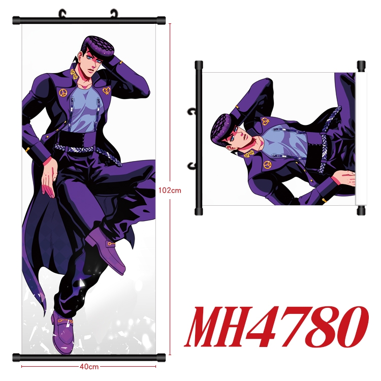 JoJos Bizarre Adventure Anime black Plastic rod Cloth painting Wall Scroll 40X102CM  MH4780