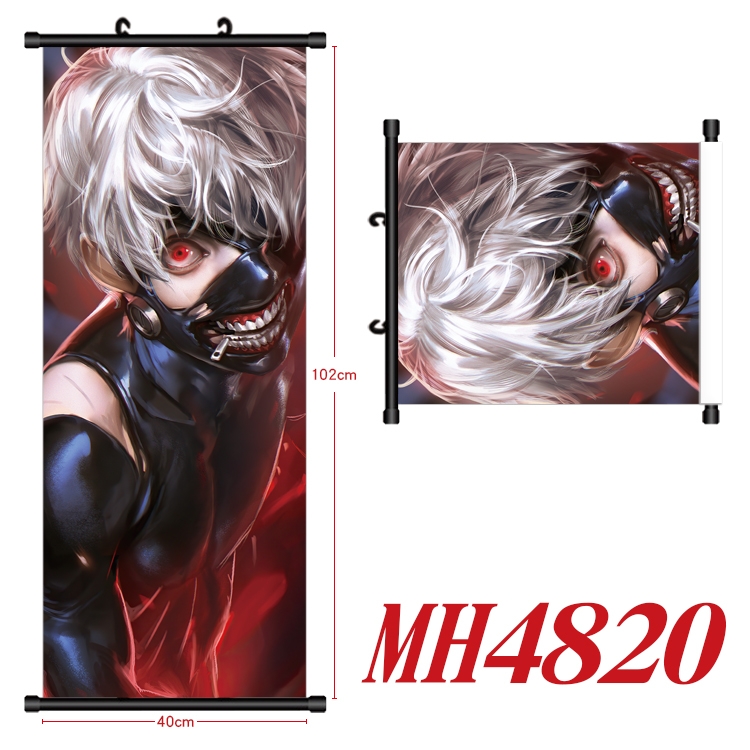 Tokyo Ghoul  Anime black Plastic rod Cloth painting Wall Scroll 40X102CM      MH4820