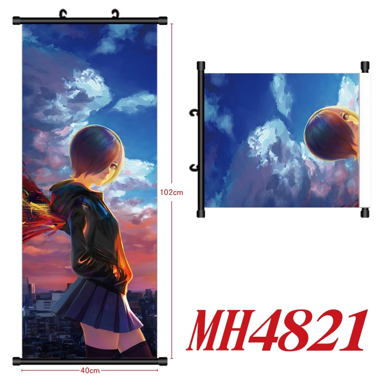 Tokyo Ghoul  Anime black Plastic rod Cloth painting Wall Scroll 40X102CM   MH4821