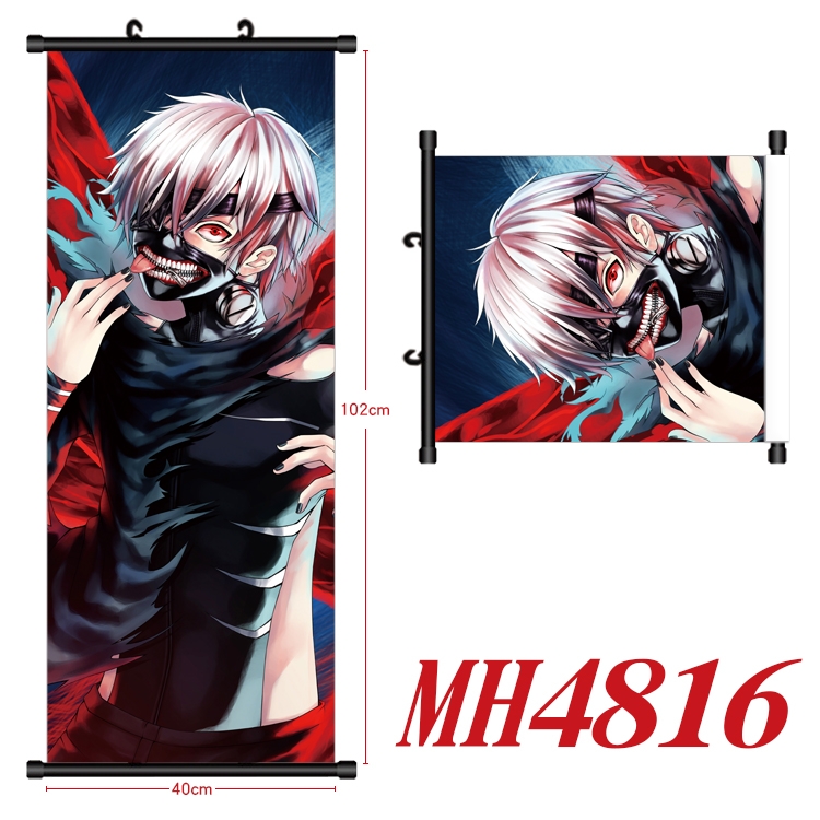 Tokyo Ghoul  Anime black Plastic rod Cloth painting Wall Scroll 40X102CM   MH4816