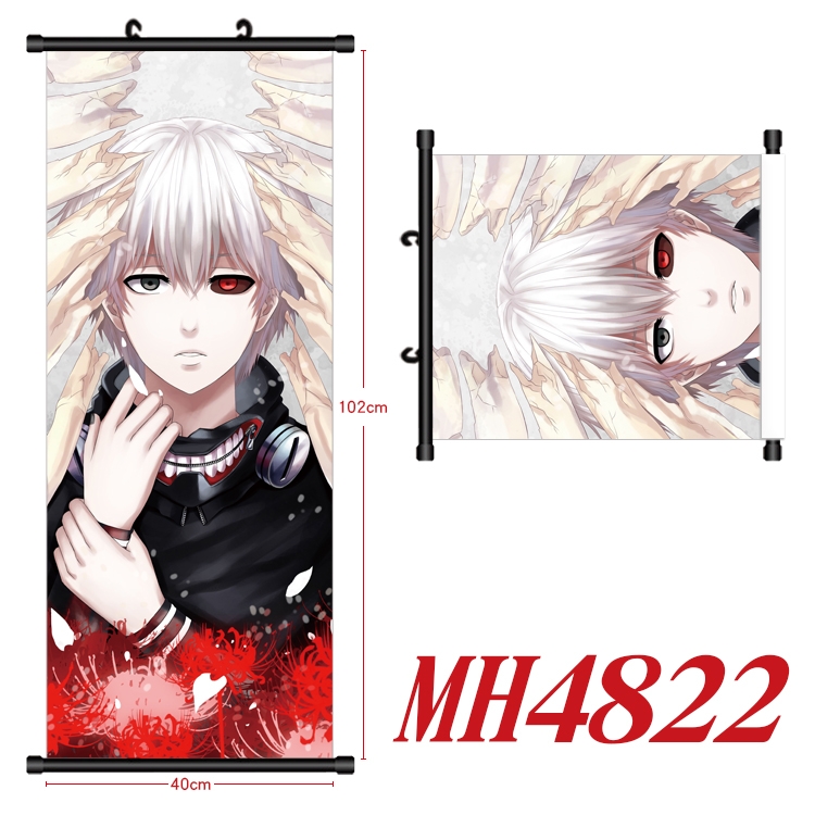 Tokyo Ghoul  Anime black Plastic rod Cloth painting Wall Scroll 40X102CM   MH4822