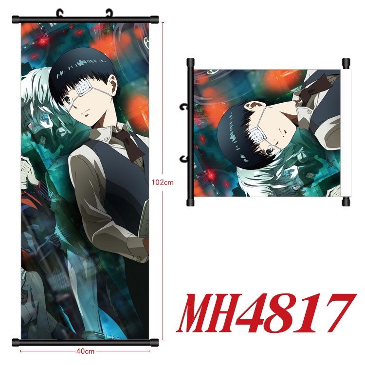 Tokyo Ghoul  Anime black Plastic rod Cloth painting Wall Scroll 40X102CM    MH4817