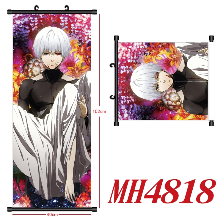 Tokyo Ghoul  Anime black Plastic rod Cloth painting Wall Scroll 40X102CM   MH4818