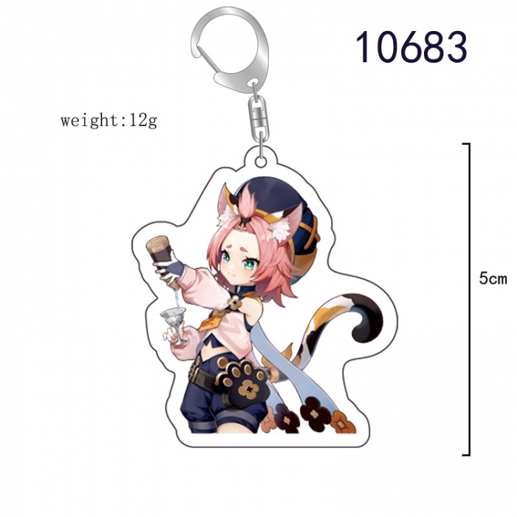 Genshin Impact  Anime acrylic Key Chain  price for 5 pcs  10683