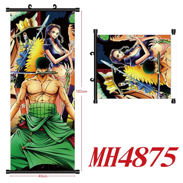 One Piece Anime black Plastic rod Cloth painting Wall Scroll 40X102CM   MH4875