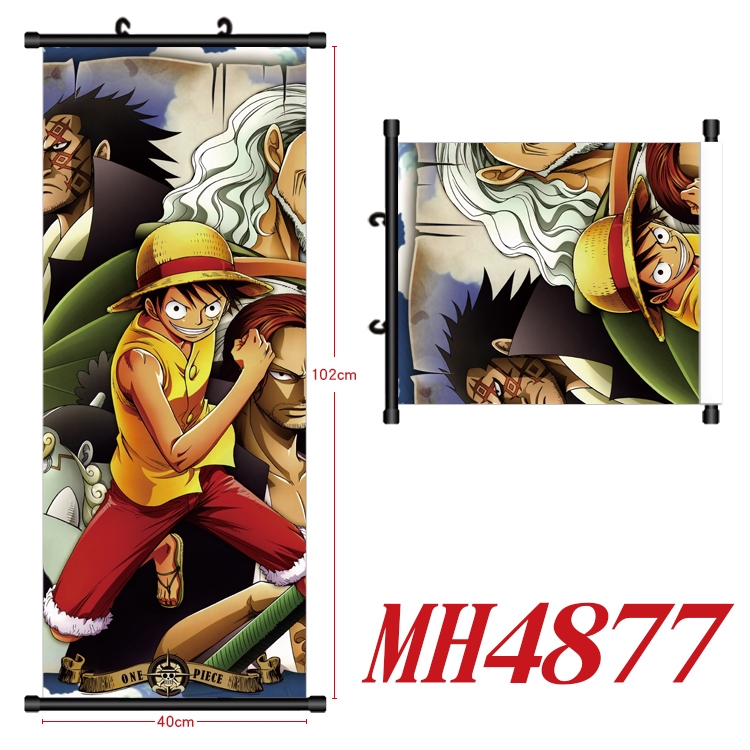 One Piece Anime black Plastic rod Cloth painting Wall Scroll 40X102CM   MH4877