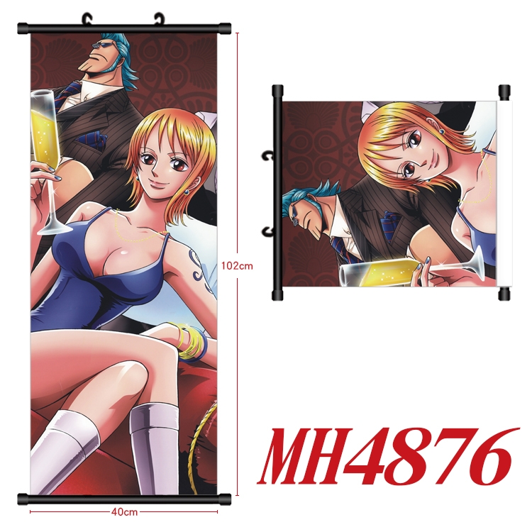 One Piece Anime black Plastic rod Cloth painting Wall Scroll 40X102CM   MH4876