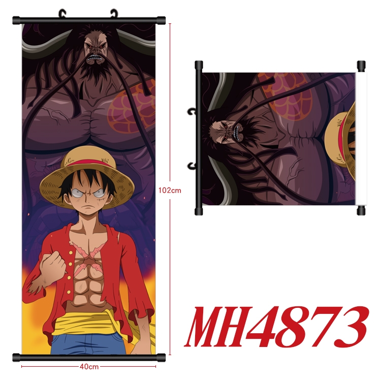 One Piece Anime black Plastic rod Cloth painting Wall Scroll 40X102CM   MH4873