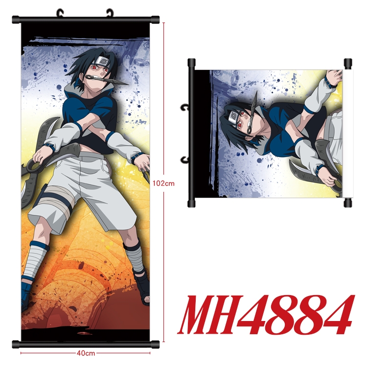 Naruto Anime black Plastic rod Cloth painting Wall Scroll 40X102CM   MH4884