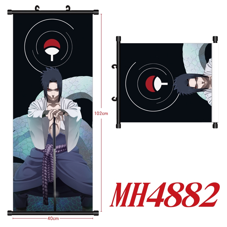 Naruto Anime black Plastic rod Cloth painting Wall Scroll 40X102CM   MH4882