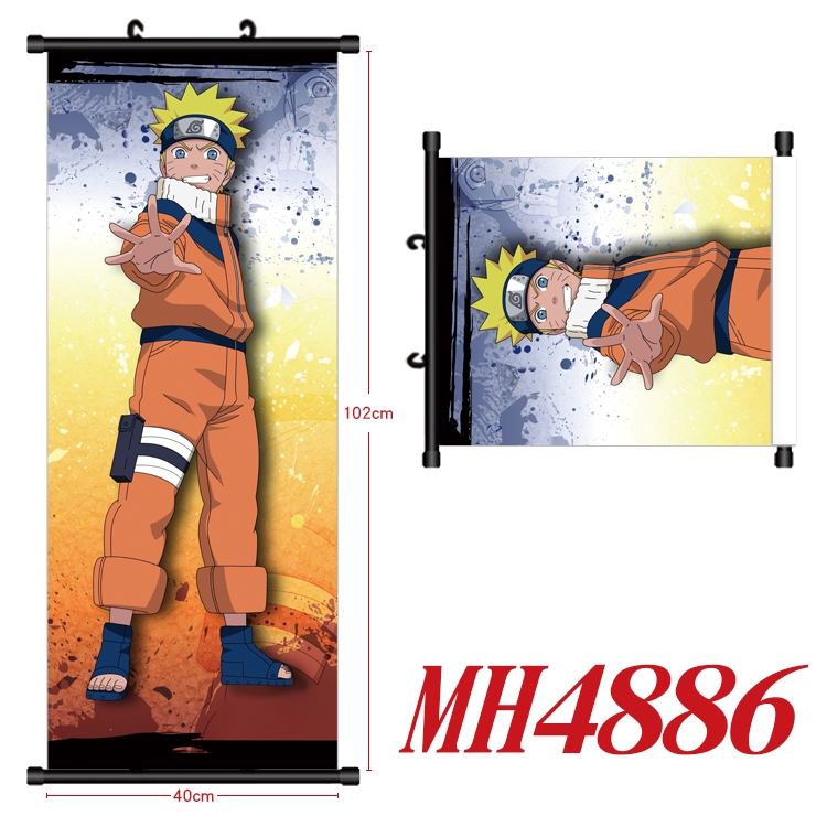 Naruto Anime black Plastic rod Cloth painting Wall Scroll 40X102CM   MH4886