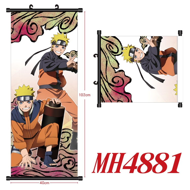 Naruto Anime black Plastic rod Cloth painting Wall Scroll 40X102CM   MH4881