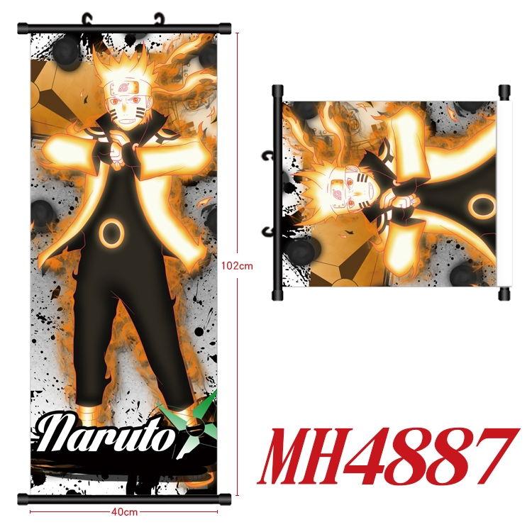 Naruto Anime black Plastic rod Cloth painting Wall Scroll 40X102CM   MH4887
