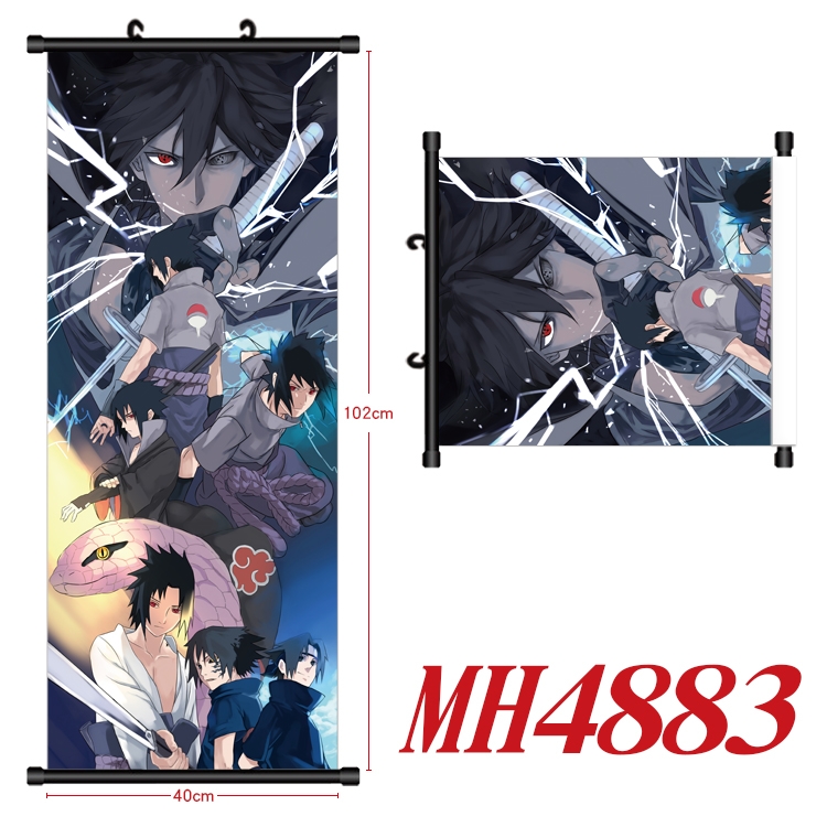 Naruto Anime black Plastic rod Cloth painting Wall Scroll 40X102CM   MH4883