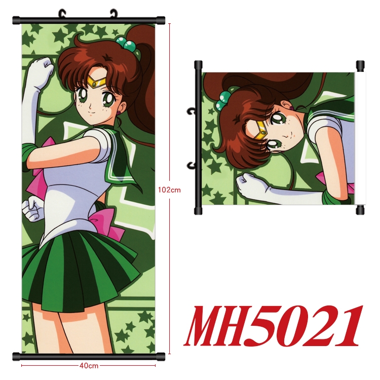 sailormoon Anime black Plastic rod Cloth painting Wall Scroll 40X102CM  MH5021