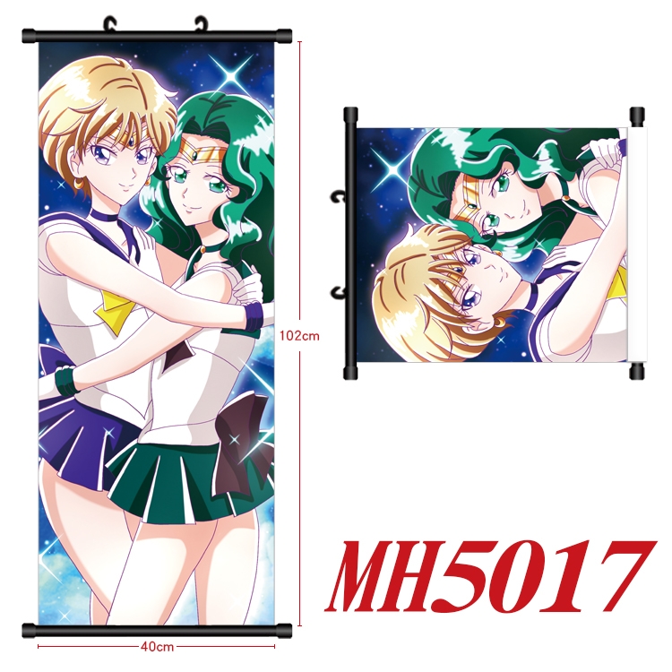 sailormoon Anime black Plastic rod Cloth painting Wall Scroll 40X102CM  MH5017