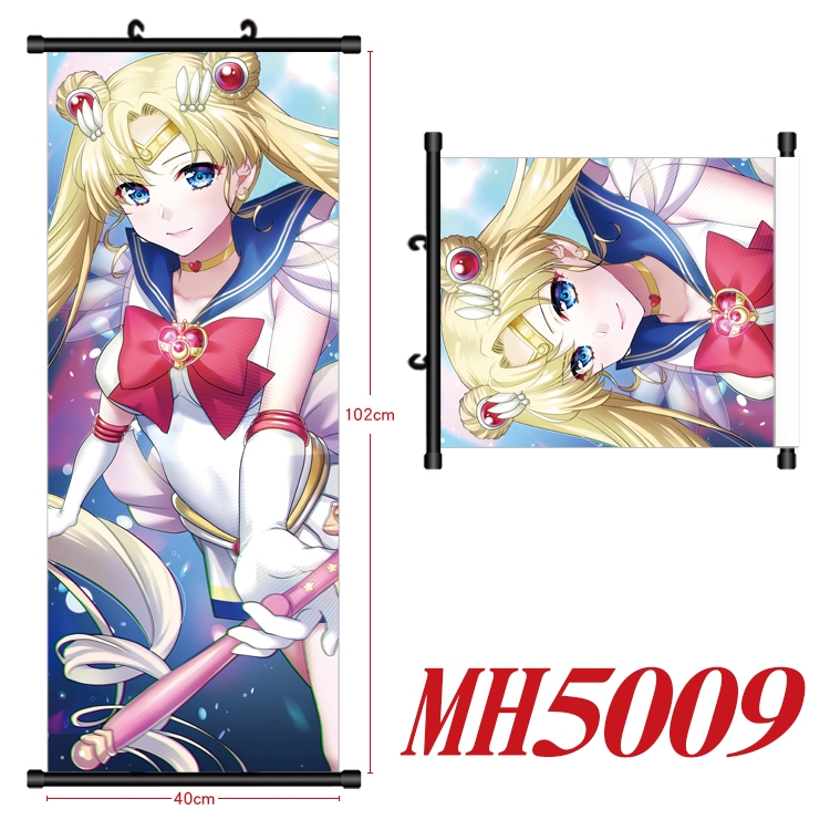 sailormoon Anime black Plastic rod Cloth painting Wall Scroll 40X102CM  MH5009
