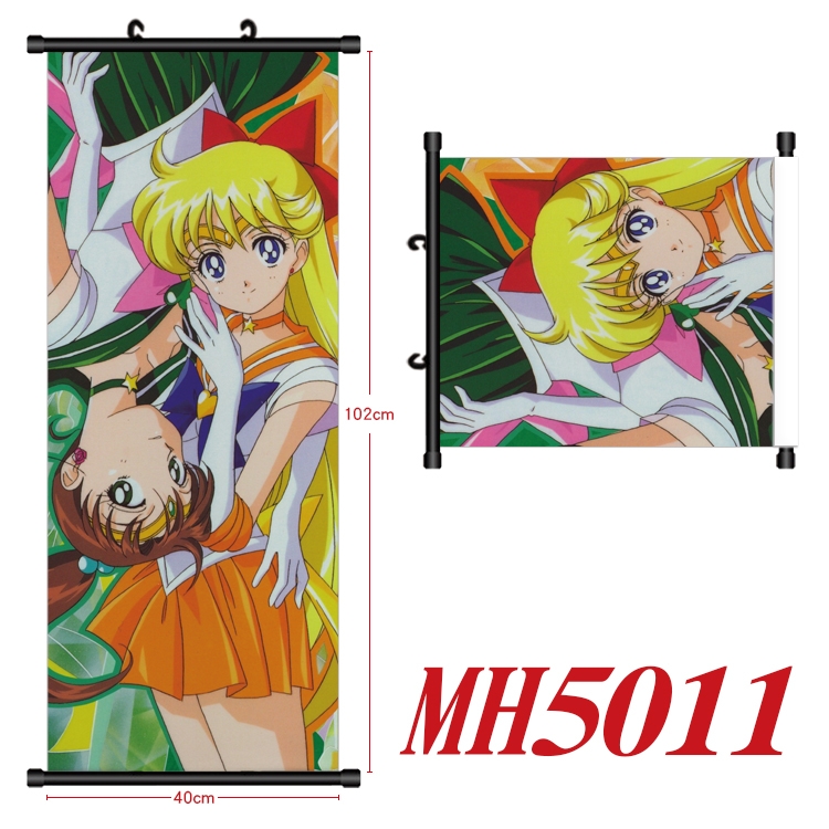 sailormoon Anime black Plastic rod Cloth painting Wall Scroll 40X102CM  MH5011