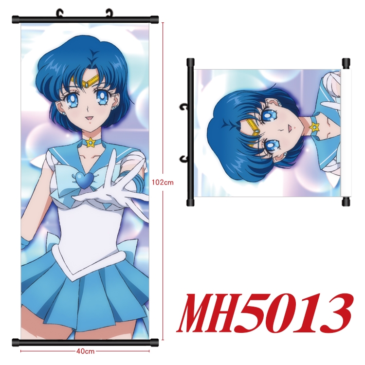 sailormoon Anime black Plastic rod Cloth painting Wall Scroll 40X102CM  MH5013