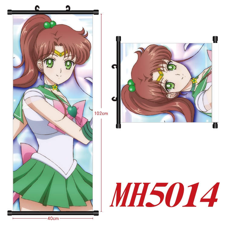 sailormoon Anime black Plastic rod Cloth painting Wall Scroll 40X102CM  MH5014