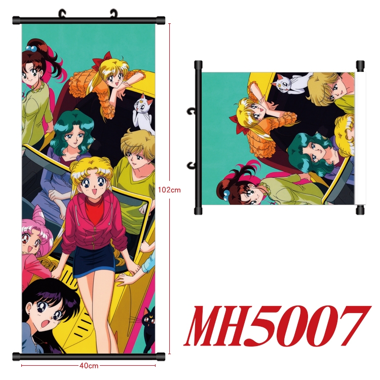 sailormoon Anime black Plastic rod Cloth painting Wall Scroll 40X102CM  MH5007