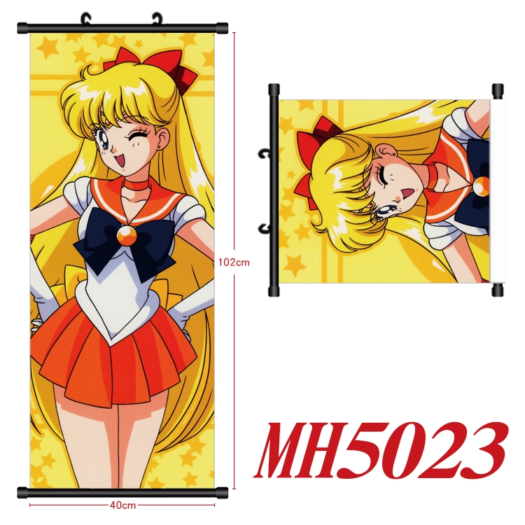 sailormoon Anime black Plastic rod Cloth painting Wall Scroll 40X102CM  MH5023