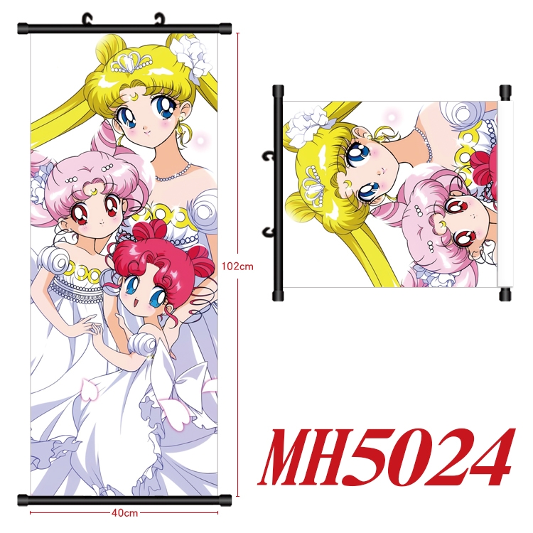 sailormoon Anime black Plastic rod Cloth painting Wall Scroll 40X102CM  MH5024