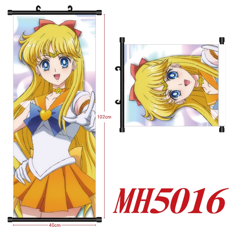 sailormoon Anime black Plastic rod Cloth painting Wall Scroll 40X102CM  MH5016
