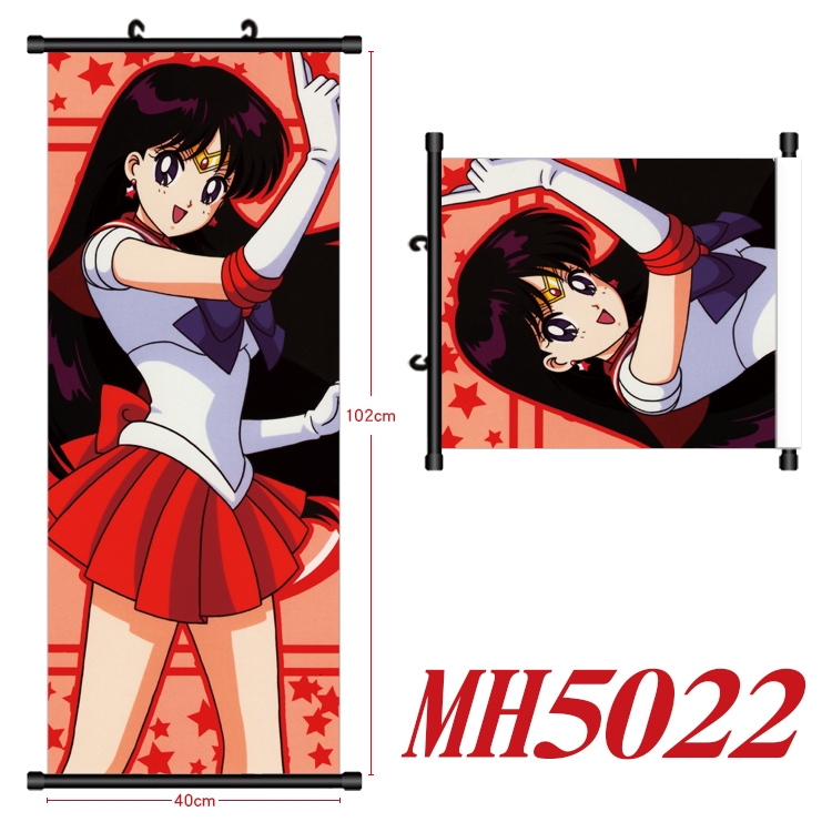 sailormoon Anime black Plastic rod Cloth painting Wall Scroll 40X102CM  MH5022